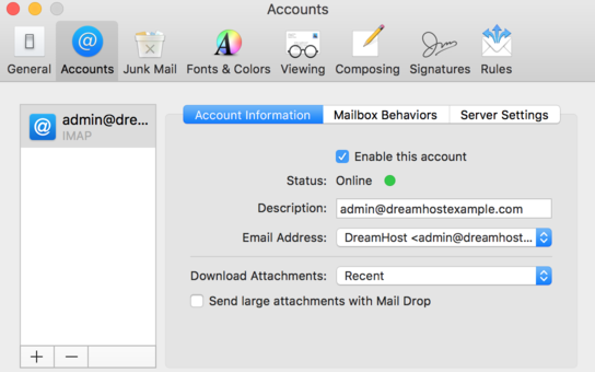 change mac mail settings for gmail